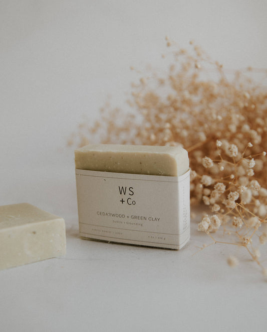Cedarwood + Green Clay Soap Vegan, Cruelty Free + Plastic Free