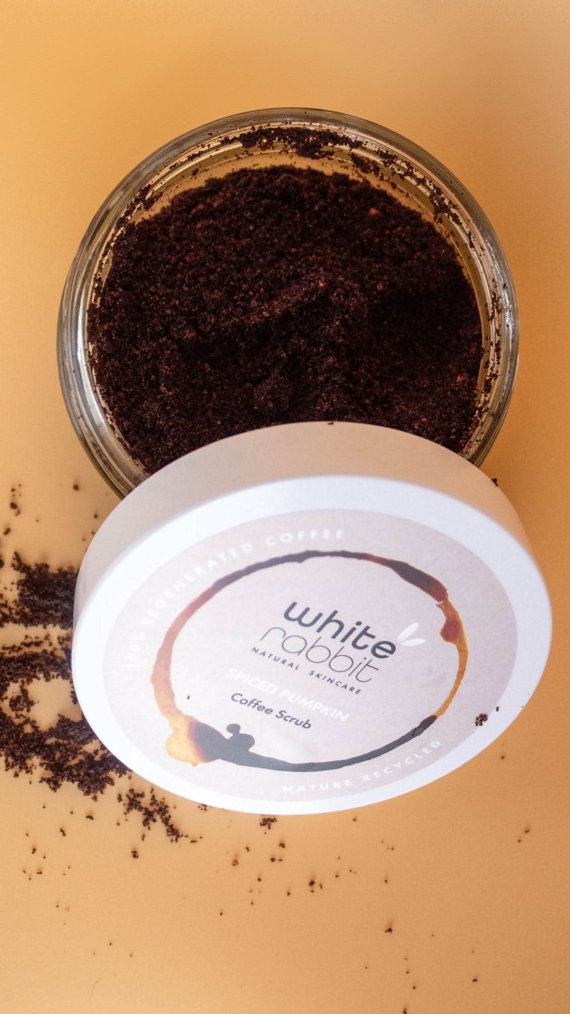 Spiced Pumpkin Face & Body Coffee Scrub-White Rabbit