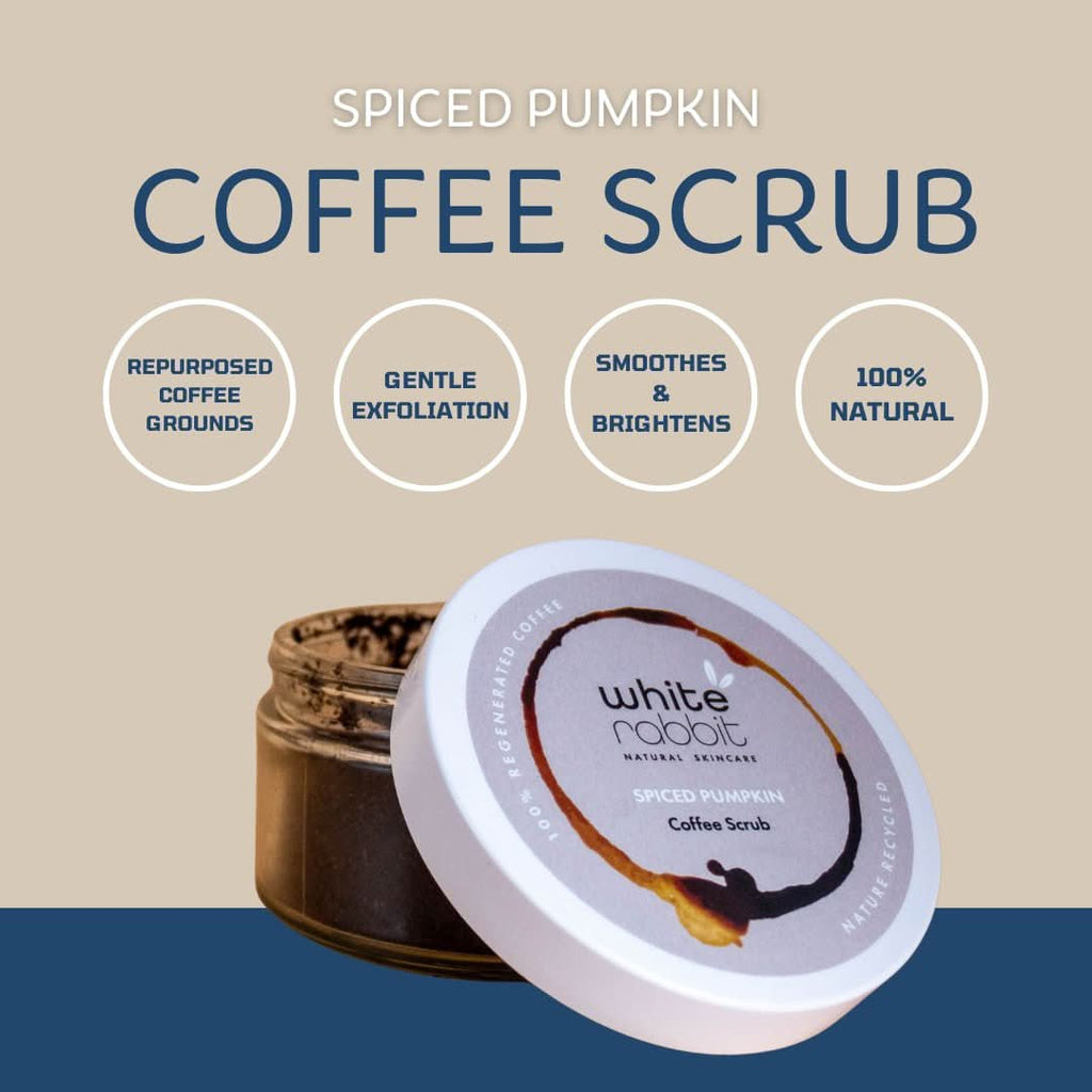 Spiced Pumpkin Face & Body Coffee Scrub-White Rabbit