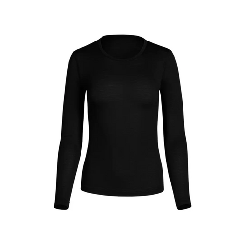 100%Merino wool long sleeve Black